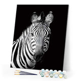 paint by numbers | Zebra White And Black Face | animals easy zebras | FiguredArt