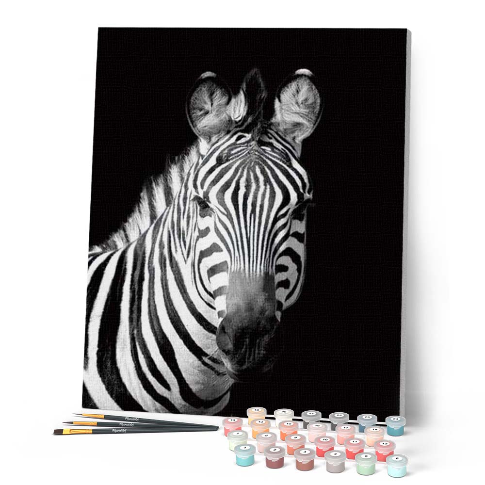 Paint by numbers - Zebra White And Black Face – Figured'Art