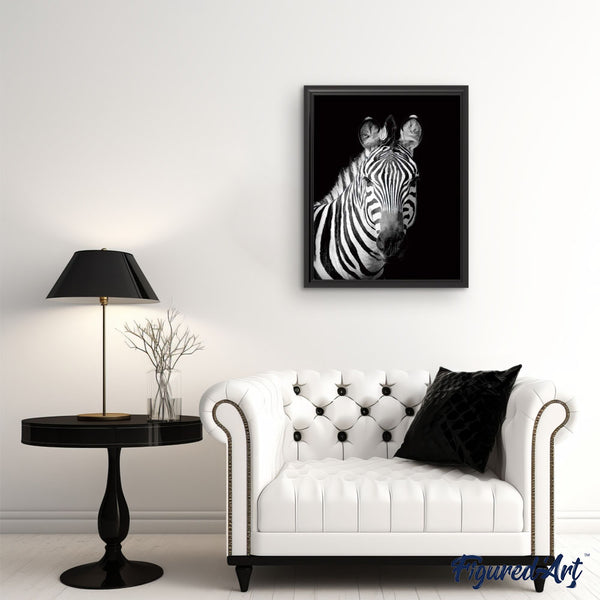 paint by numbers | Zebra White And Black Face | animals easy zebras | FiguredArt