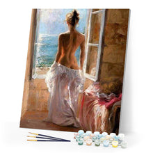 Load image into Gallery viewer, paint by numbers | Naked woman and Sun | intermediate nude | FiguredArt