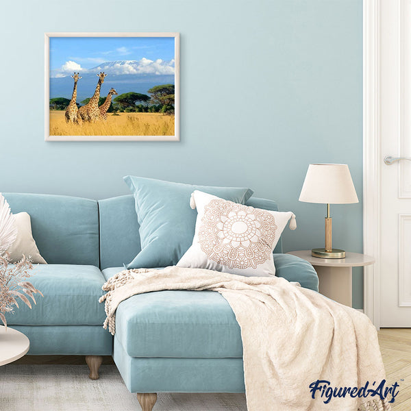 paint by numbers | Three Giraffes | animals giraffes intermediate landscapes | FiguredArt