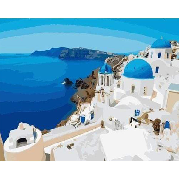 paint by numbers | Greece Seaview | easy landscapes | FiguredArt