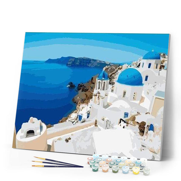 paint by numbers | Greece Seaview | easy landscapes | FiguredArt