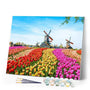 paint by numbers | Dutch Windmill Flowers | advanced flowers landscapes | FiguredArt