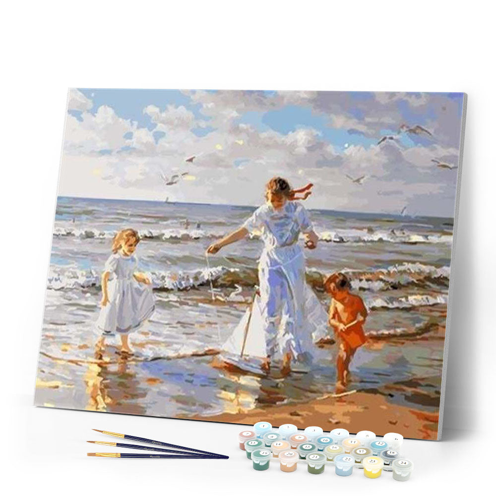 paint by numbers | Beach Play | advanced landscapes romance | FiguredArt