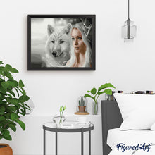 Load image into Gallery viewer, paint by numbers | Wolf And Beauty | animals intermediate wolves | FiguredArt