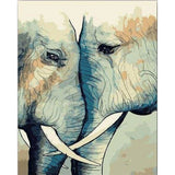 paint by numbers | Elephants Gather | animals elephants intermediate | FiguredArt