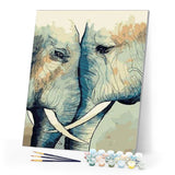 paint by numbers | Elephants Gather | animals elephants intermediate | FiguredArt