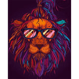 paint by numbers | Lion with Sunglasses | animals intermediate lions | FiguredArt