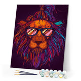 paint by numbers | Lion with Sunglasses | animals intermediate lions | FiguredArt