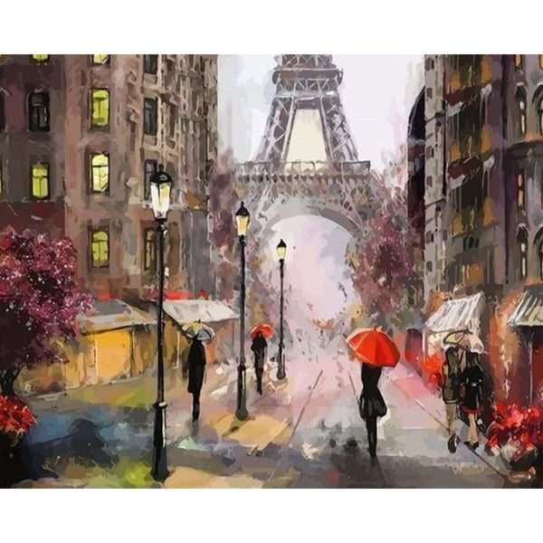 paint by numbers | Streets of Paris | cities intermediate | FiguredArt