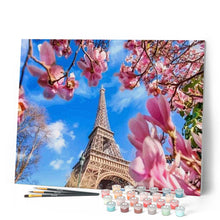 Load image into Gallery viewer, paint by numbers | Eiffel Tower with Flowers | advanced cities flowers | FiguredArt