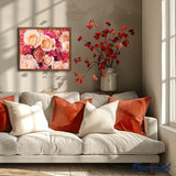paint by numbers | Color Orange Peach Roses | advanced flowers | FiguredArt