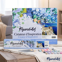 Load image into Gallery viewer, paint by numbers | Santorini Blue White | cities intermediate | FiguredArt