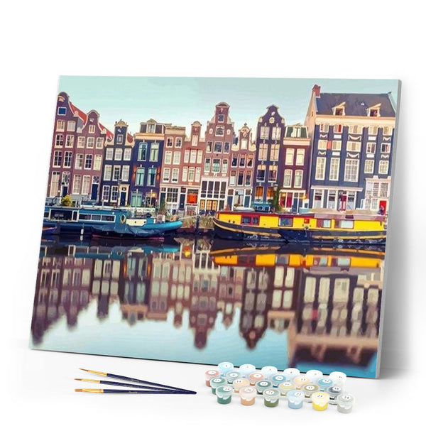 paint by numbers | Amsterdam Canal | advanced cities | FiguredArt