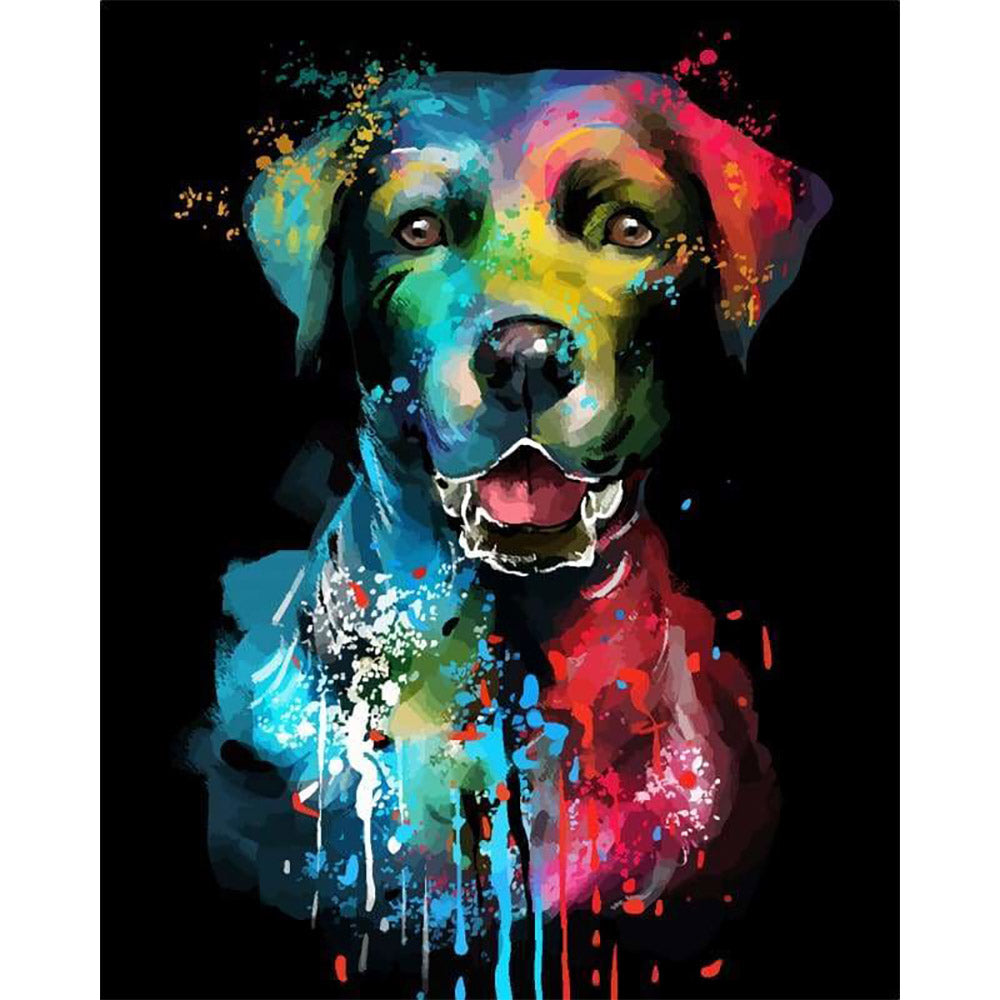 paint by numbers | Dog Color Fashion Portrait | animals dogs intermediate Pop Art | FiguredArt