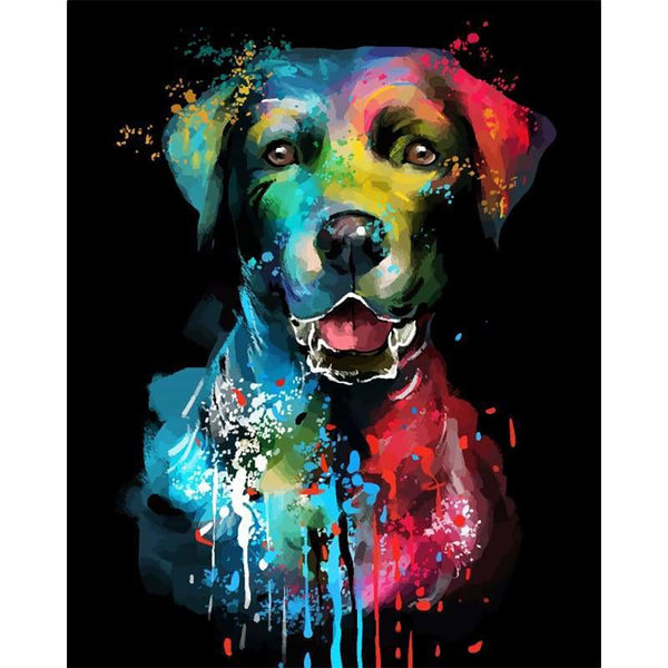 paint by numbers | Dog Color Fashion Portrait | animals dogs intermediate Pop Art | FiguredArt