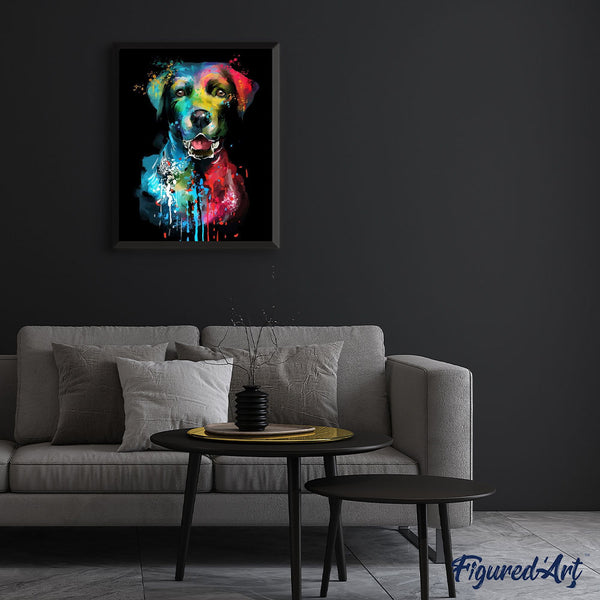 paint by numbers | Dog Color Fashion Portrait | animals dogs intermediate Pop Art | FiguredArt