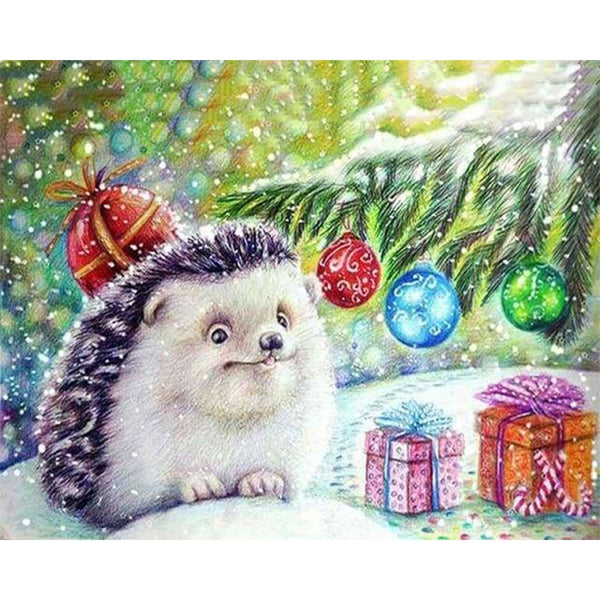paint by numbers | Christmas Hedgehog | advanced animals christmas hedgehogs | FiguredArt