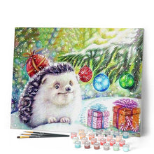 Load image into Gallery viewer, paint by numbers | Christmas Hedgehog | advanced animals christmas hedgehogs | FiguredArt