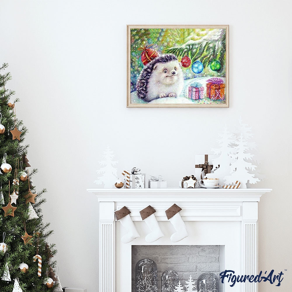 paint by numbers | Christmas Hedgehog | advanced animals christmas hedgehogs | FiguredArt