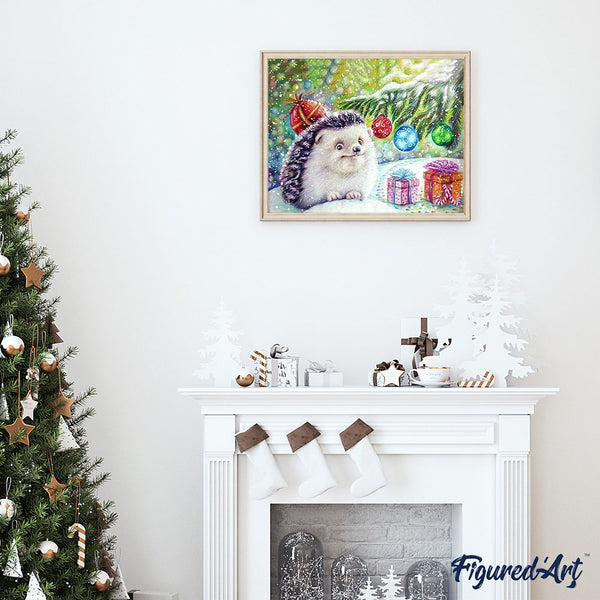paint by numbers | Christmas Hedgehog | advanced animals christmas hedgehogs | FiguredArt