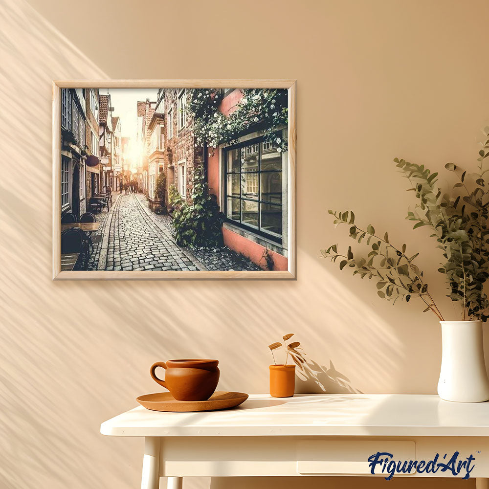 paint by numbers | Old Town Sunset | advanced cities | FiguredArt