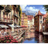 paint by numbers | Small Mountain Village | advanced cities landscapes | FiguredArt