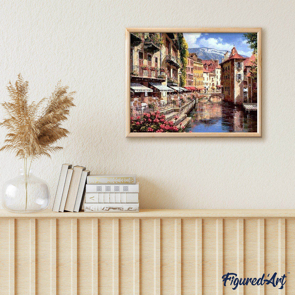 paint by numbers | Small Mountain Village | advanced cities landscapes | FiguredArt