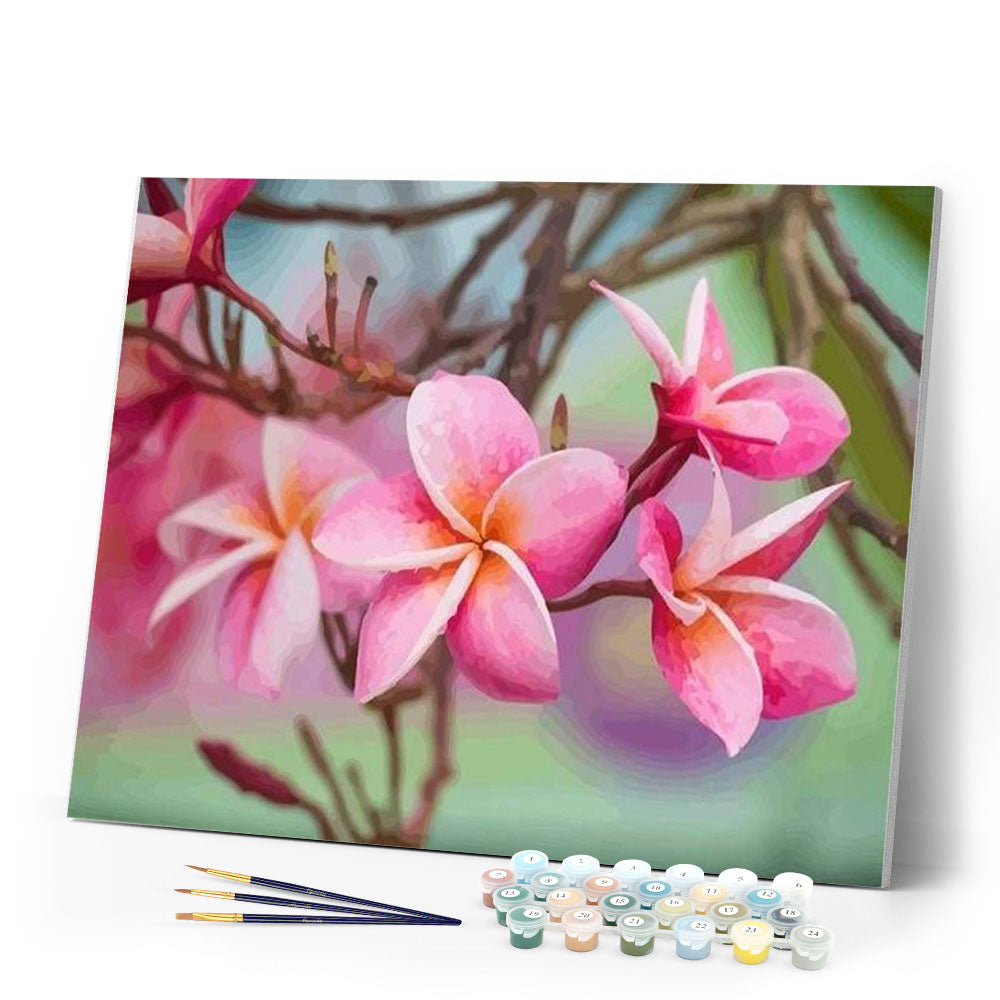 paint by numbers | Plumeria Flower | flowers intermediate | FiguredArt