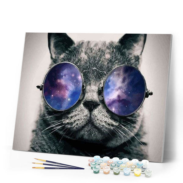 paint by numbers | Cat with Sunglasses | advanced animals cats | FiguredArt