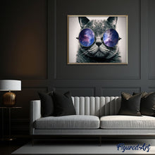 Load image into Gallery viewer, paint by numbers | Cat with Sunglasses | advanced animals cats | FiguredArt