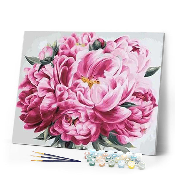 paint by numbers | Pink Peony | flowers intermediate | FiguredArt