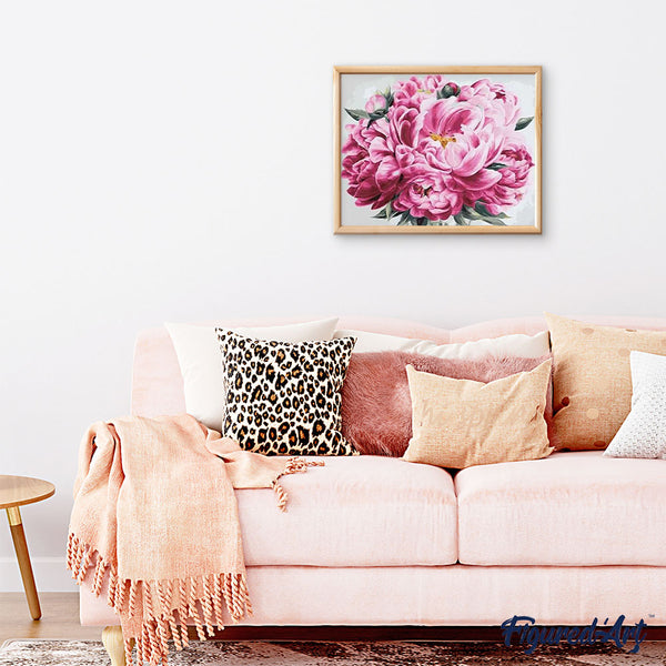 paint by numbers | Pink Peony | flowers intermediate | FiguredArt
