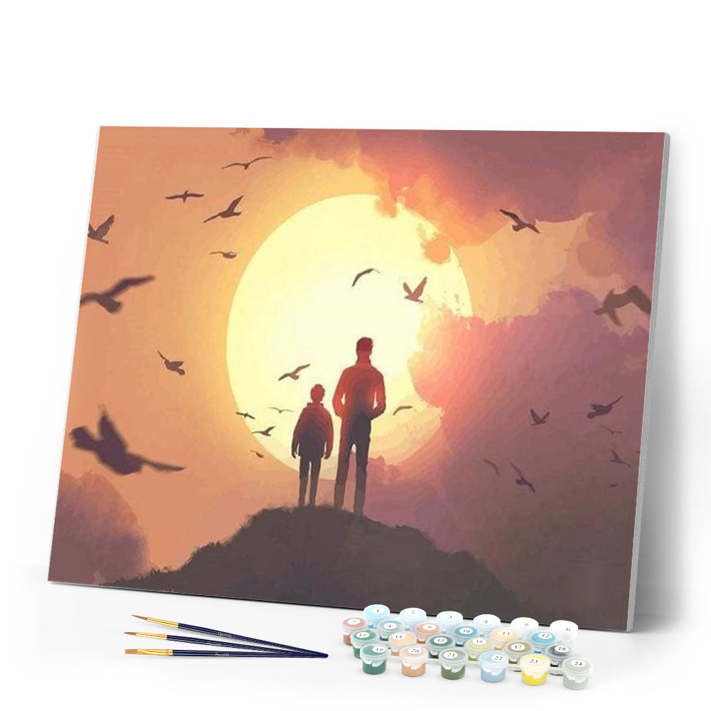 paint by numbers | Father And Son On Top | intermediate landscapes | FiguredArt