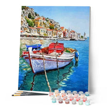 Load image into Gallery viewer, paint by numbers | Boat moored at the Port | advanced cities | FiguredArt