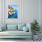 paint by numbers | Boat moored at the Port | advanced cities | FiguredArt
