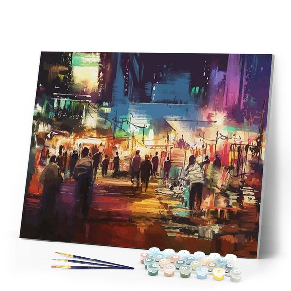 paint by numbers | Commercial Streets in The City | advanced cities | FiguredArt