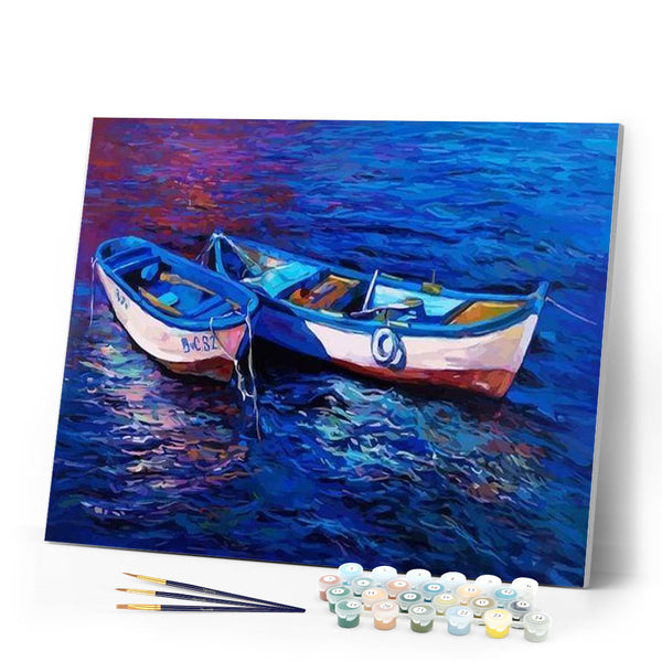 paint by numbers | Fishing Boats at Dawn | advanced ships and boats | FiguredArt