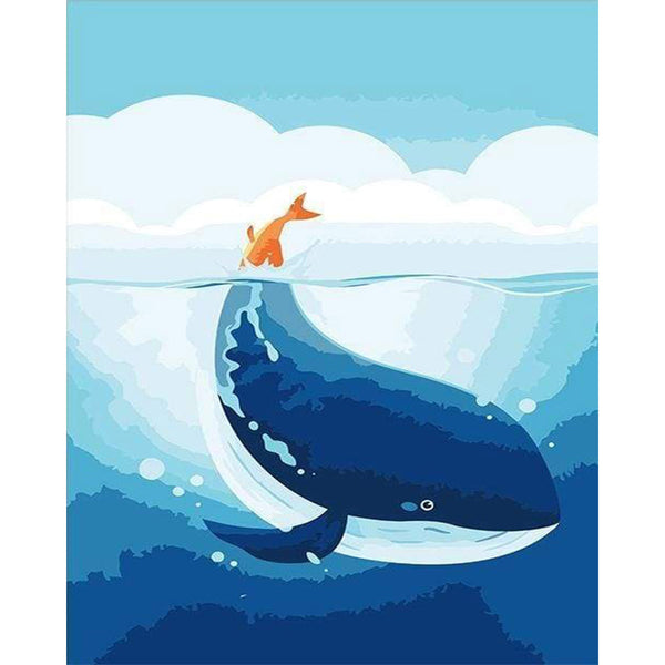 paint by numbers | Blue Whale | animals beginners easy fish kids | FiguredArt