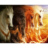 paint by numbers | Four Horses | advanced animals horses new arrivals | FiguredArt