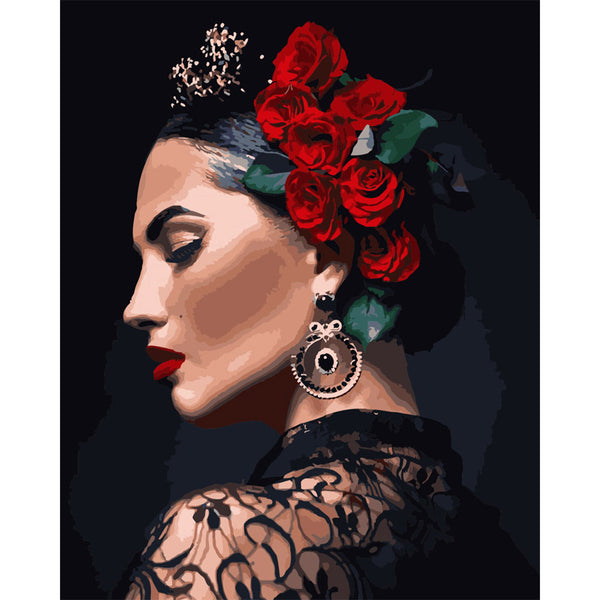 paint by numbers | Spanish pretty woman | intermediate portrait | FiguredArt