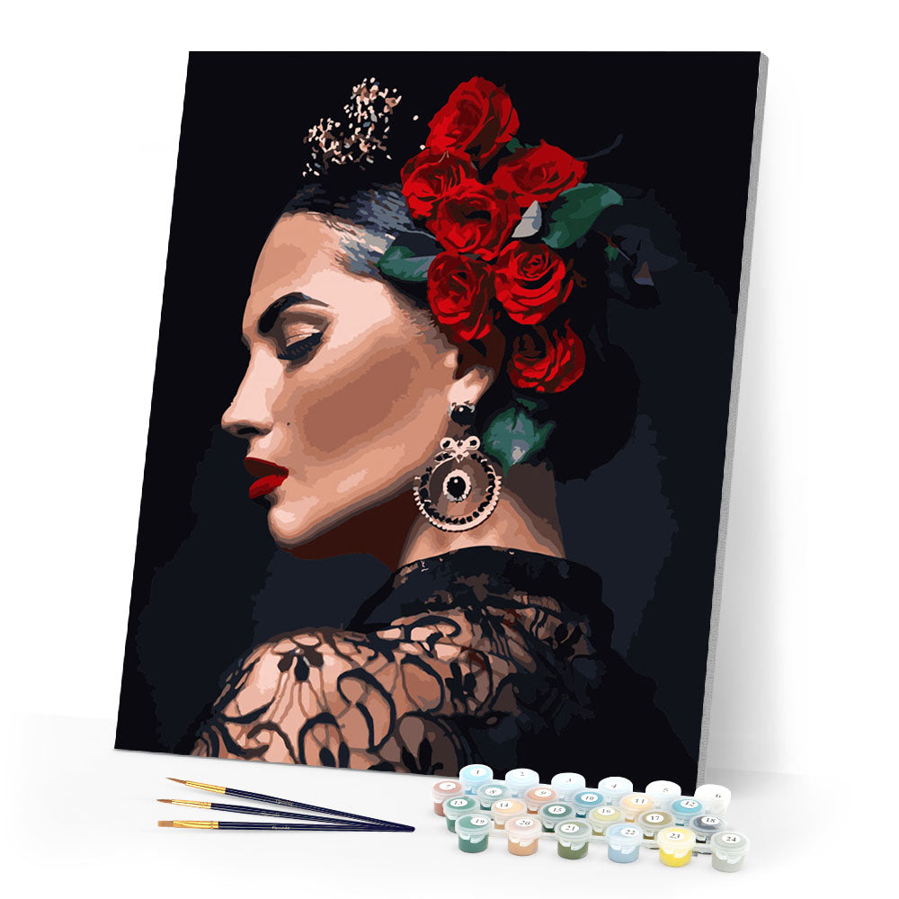 paint by numbers | Spanish pretty woman | intermediate portrait | FiguredArt