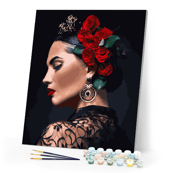 paint by numbers | Spanish pretty woman | intermediate portrait | FiguredArt