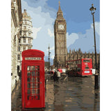 paint by numbers | Red telephone box in London | cities easy | FiguredArt