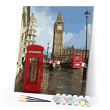 paint by numbers | Red telephone box in London | cities easy | FiguredArt