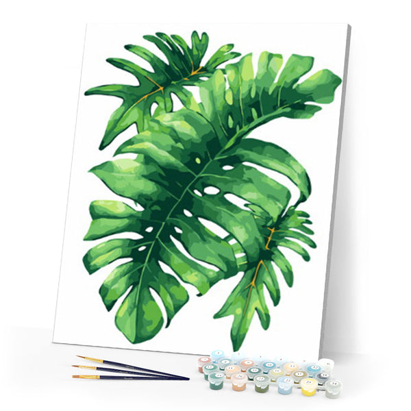 paint by numbers | Green Leaf | easy flowers new arrivals | FiguredArt