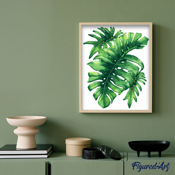 paint by numbers | Green Leaf | easy flowers new arrivals | FiguredArt