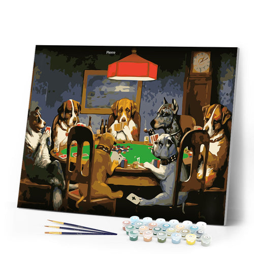 paint by numbers | Dogs playing Poker | advanced animals dogs new arrivals | FiguredArt