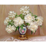 paint by numbers | White flowers in precious vase | advanced flowers | FiguredArt